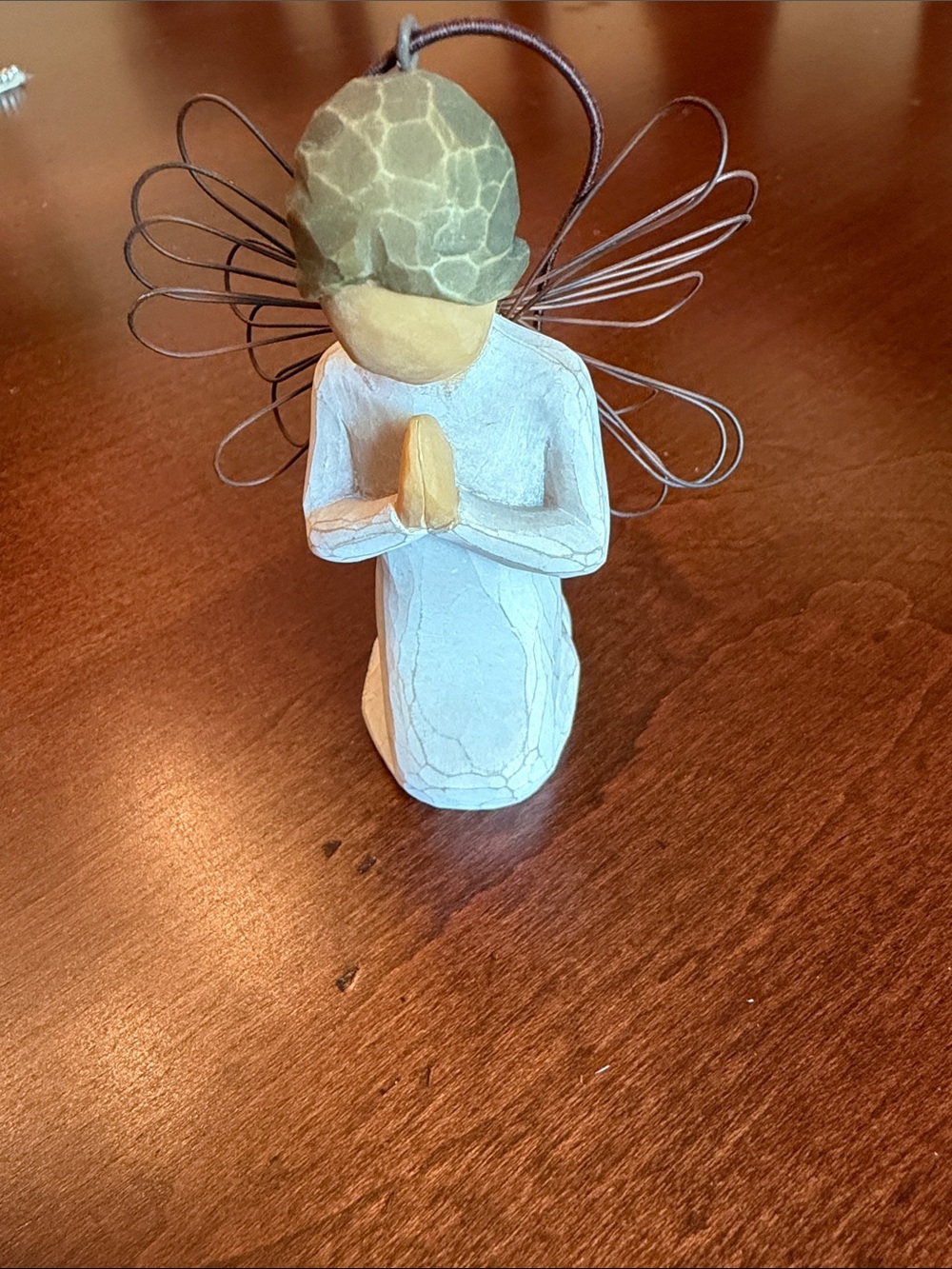 Willow Tree Angel Ornament in White, Cream, Brown
